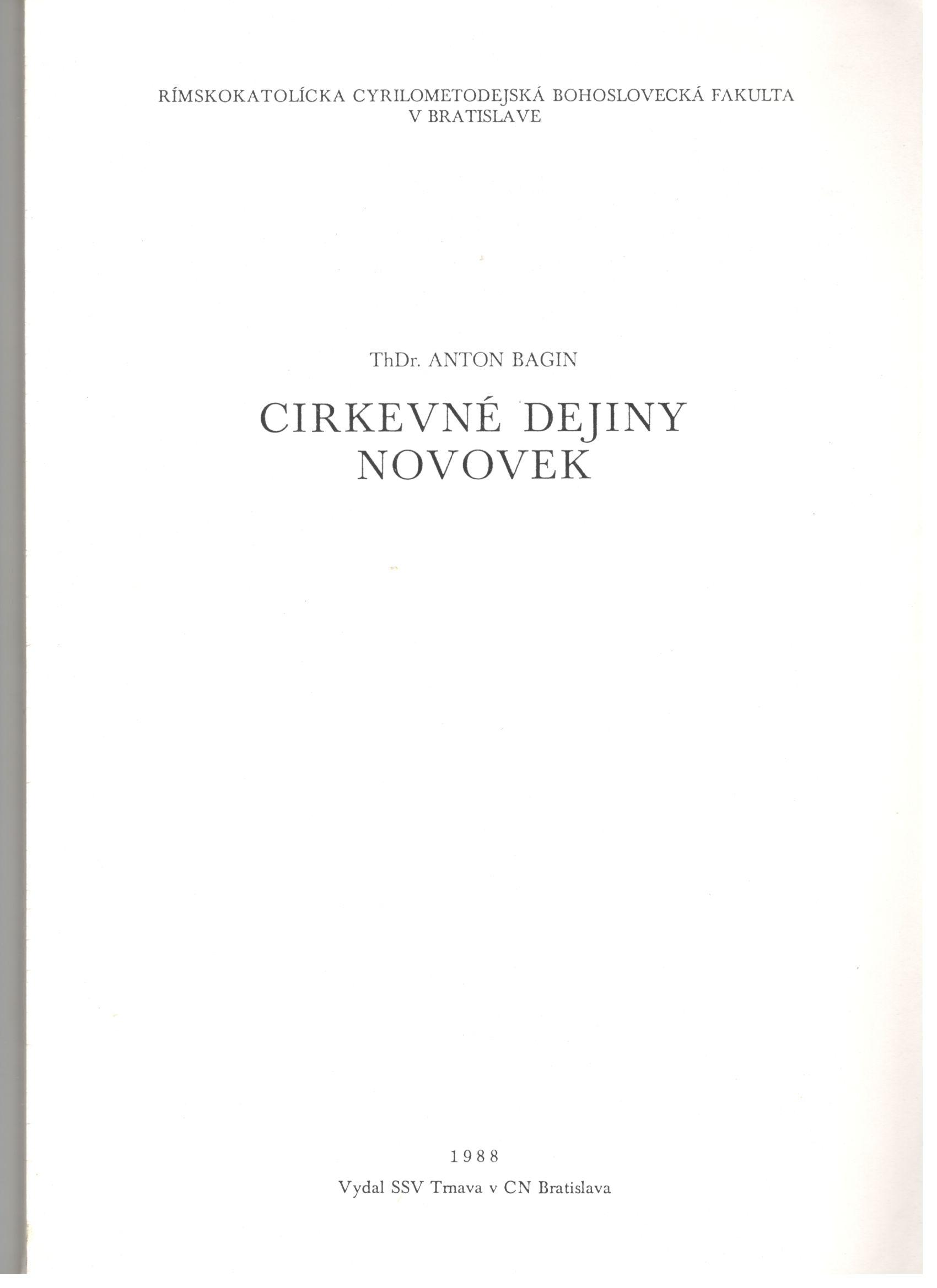 Cirkevné Dejiny Novovek