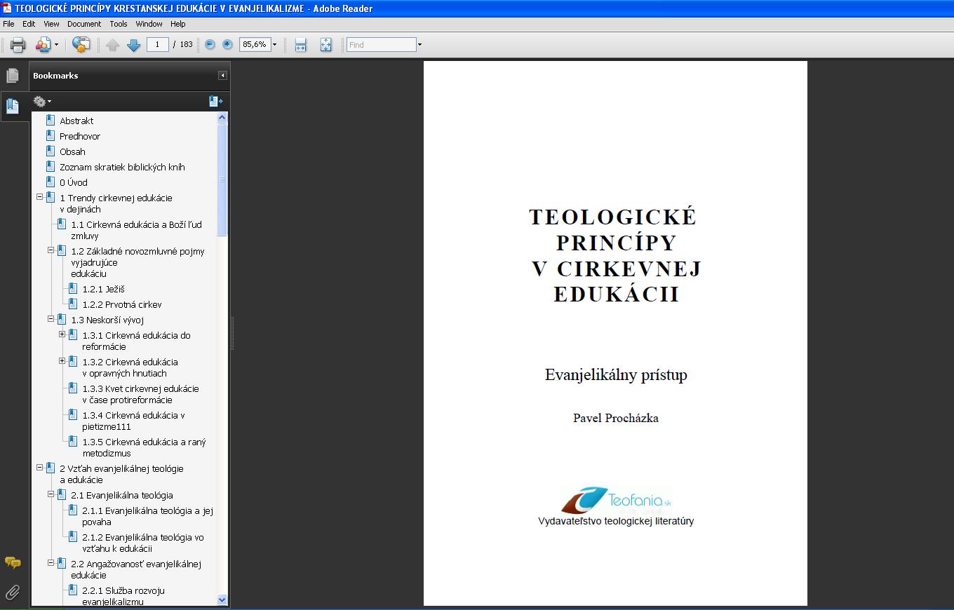 PDF: Teologické princípy v cirkevnej edukácii