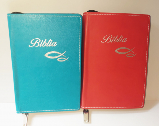 Biblia so zipsom modrá červená